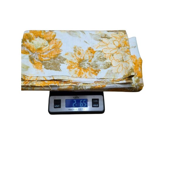 1970s Floral Fabric MCM Flowers Mod Orange Green VAT Upholstery 3 yards 54" VTG - Picture 11 of 11